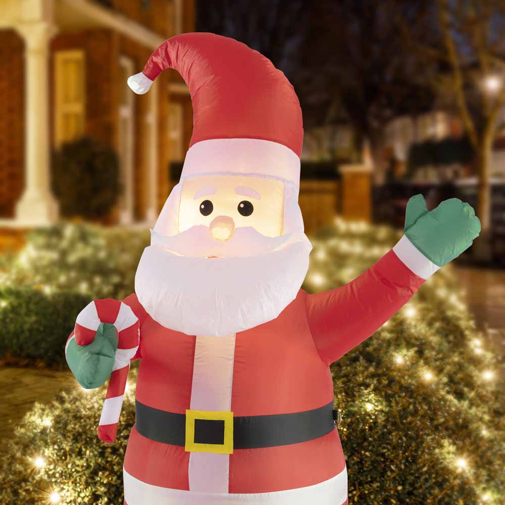 Inflatable Santa with Candy Cane 6ft Image 3