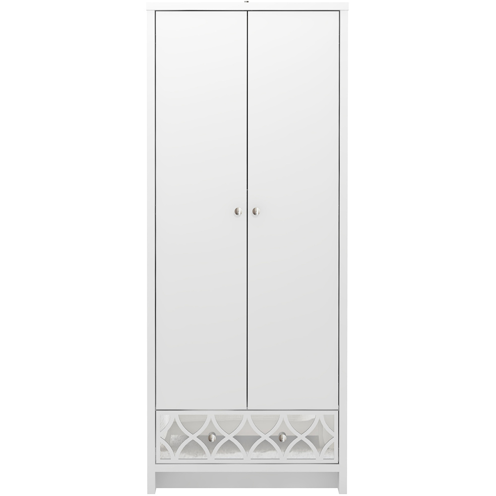 GFW Arianna 2 Door Single Drawer White Wardrobe Image 2