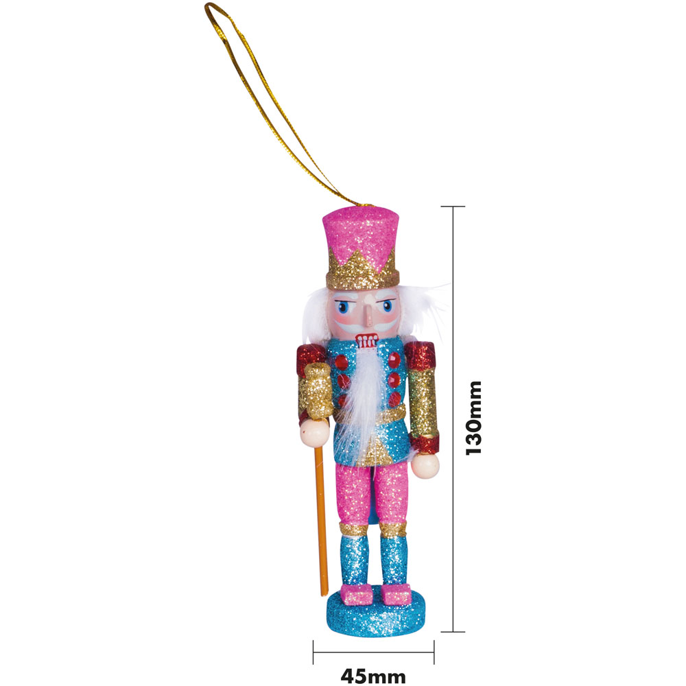 St Helens Pink Hat Multicolour Nutcracker Christmas Tree Decoration Image 5