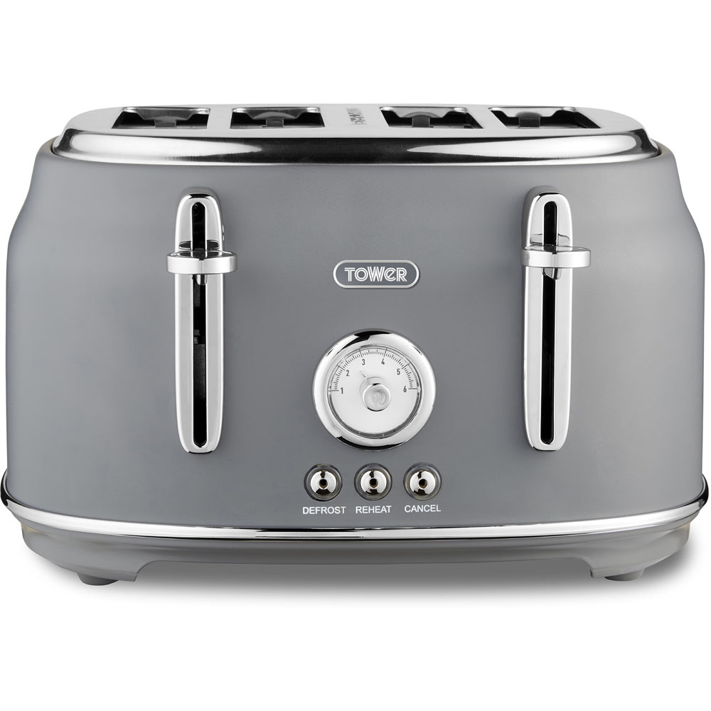 Tower T20065GRY Renaissance Grey 4 Slice Toaster Image 1