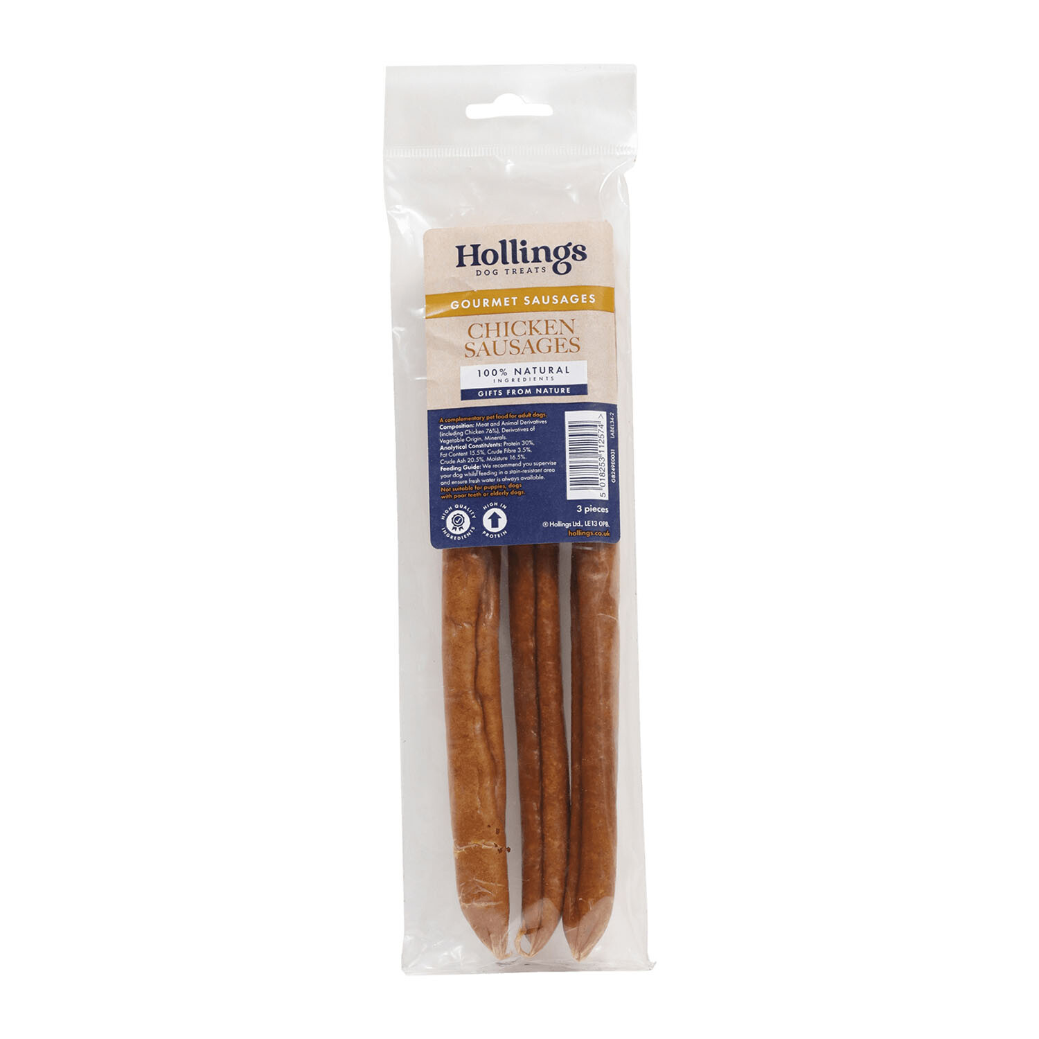 Pack of 3 Hollings Sausages - Brown / Chicken Image 1