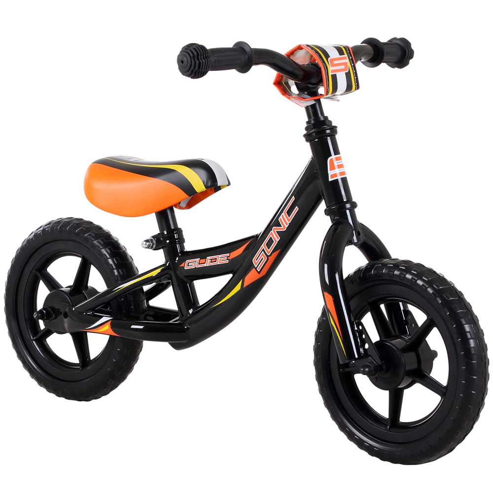 Sonic Glide Kids 10" Black/Orange Balance Bike Image 2
