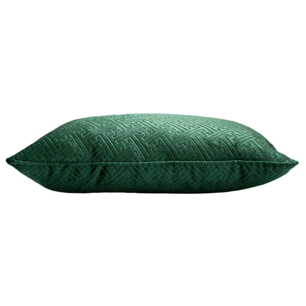 Paoletti Florence Emerald Embossed Velvet Cushion Image 3