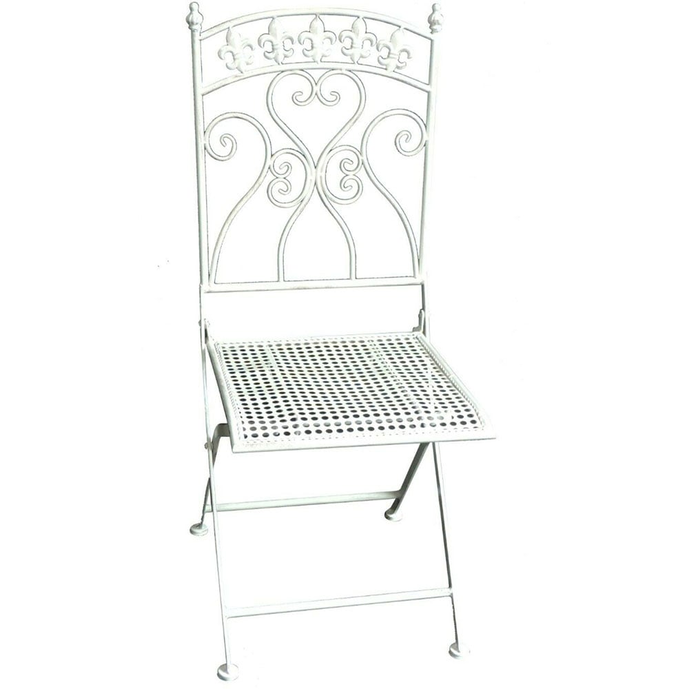 GlamHaus Paris 2 Seater Garden Bistro Set Antique White Image 4