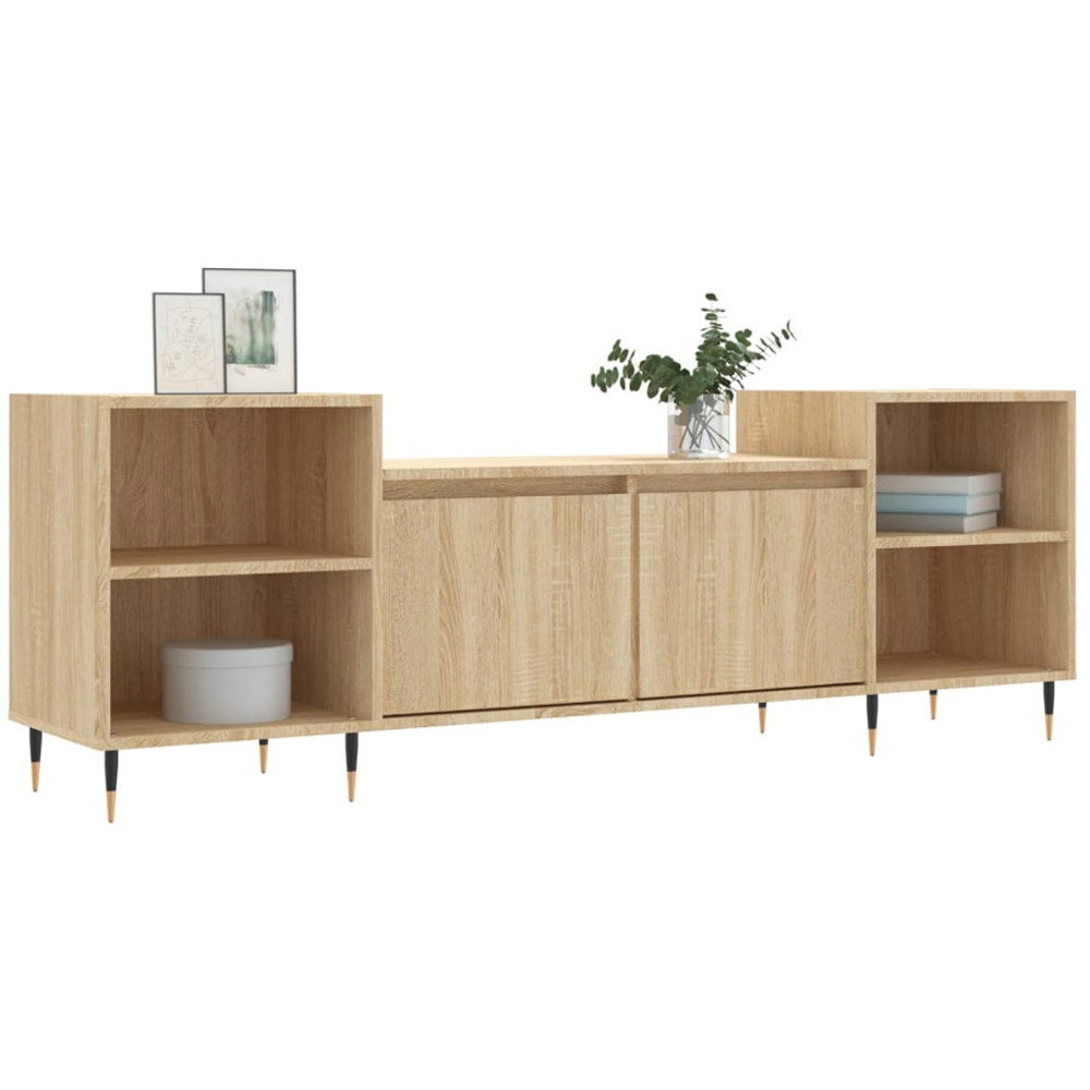 vidaXL 2 Door 4 Open Shelf Sonoma Oak TV Cabinet Image 3