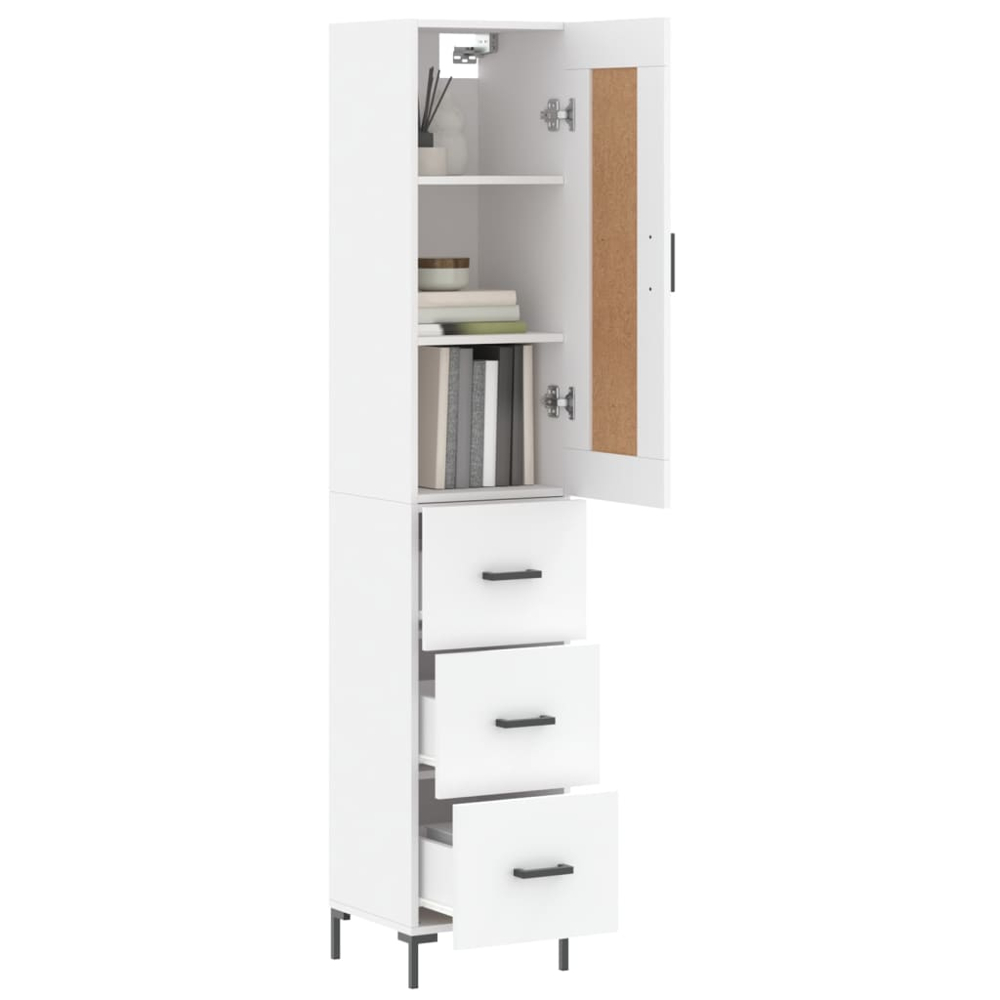 vidaXL Single Door 3 Drawer White Highboard Image 3