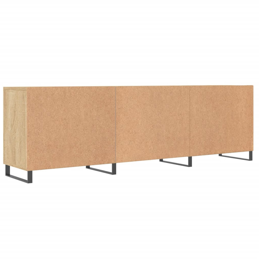 vidaXL 2 Door 2 Open Shelf Sonoma Oak TV Cabinet with Black Legs Image 8