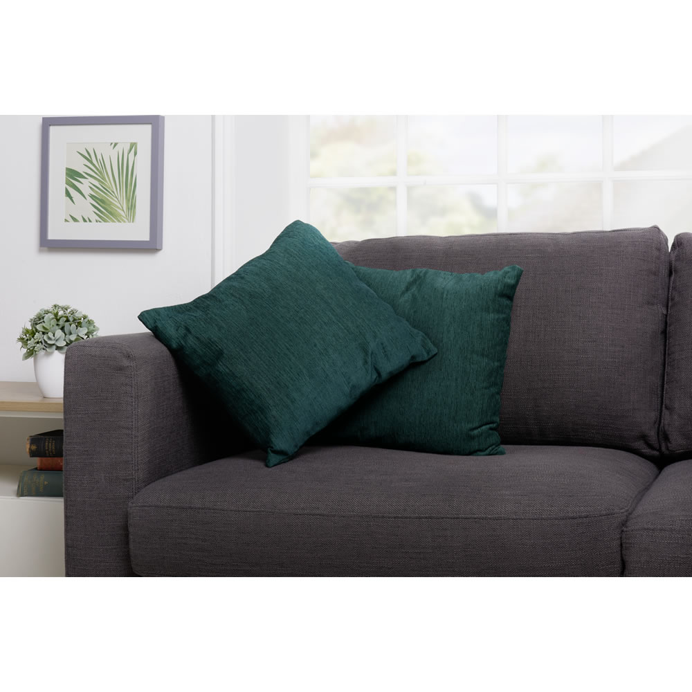 Wilko Green Chenille Cushion 43 x 43cm Image 3