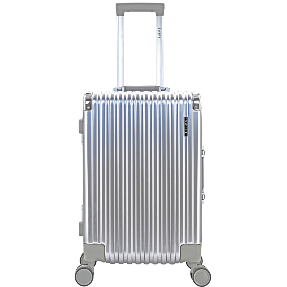 Swift Blaze Hard Shell Luggage Silver Medium Image 2