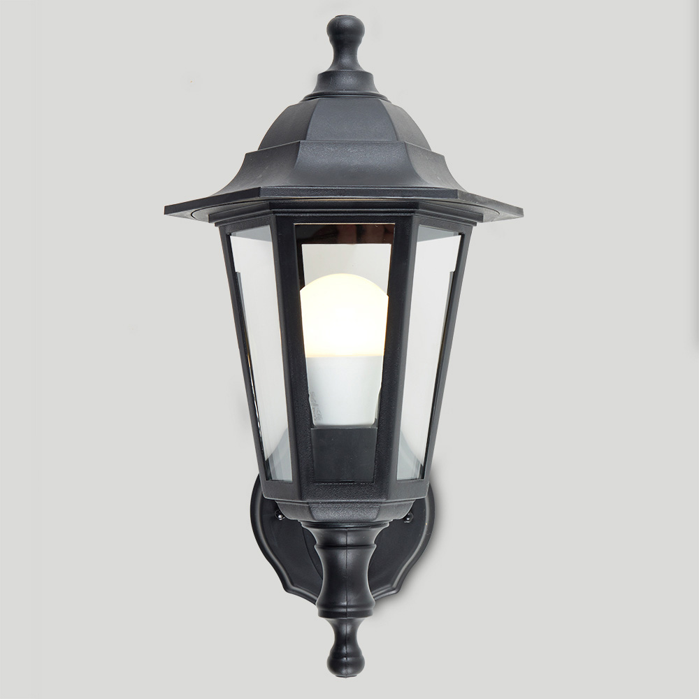 ValueLights Outdoor Black Wall Lantern Image 6