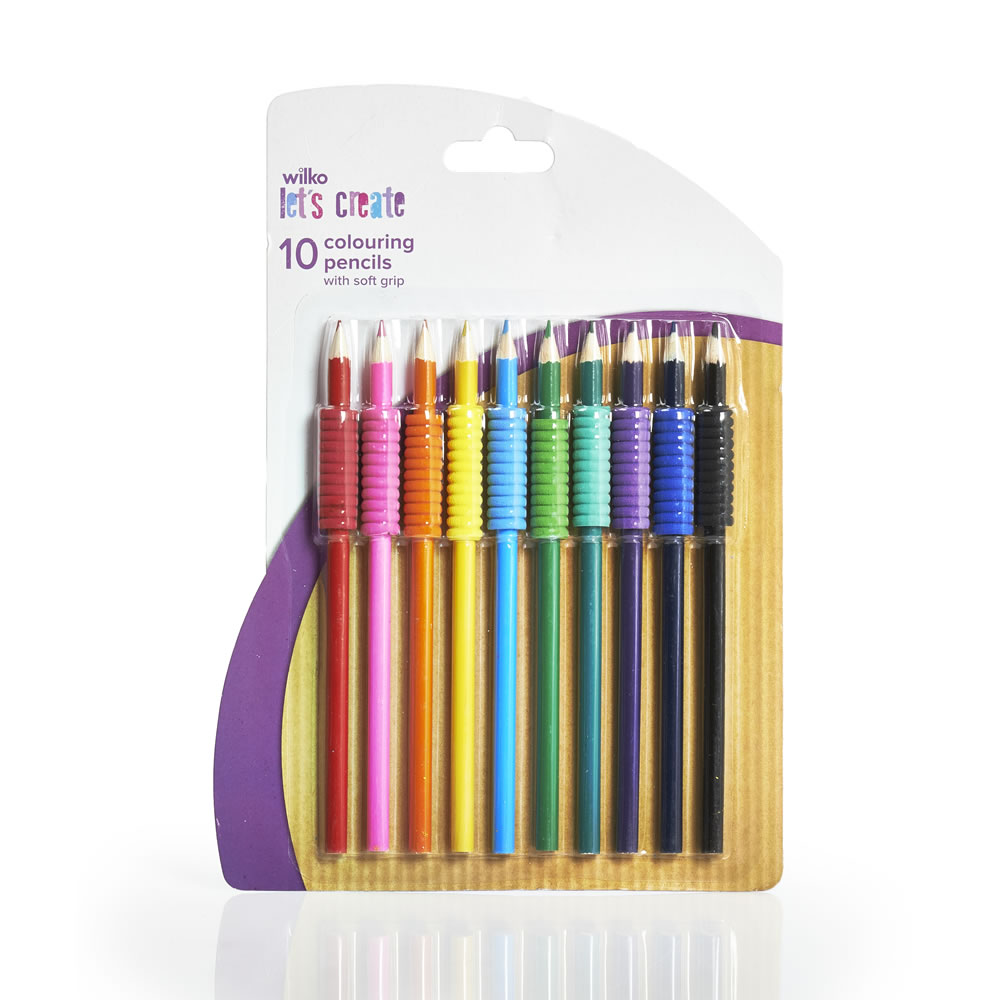 Wilko Colouring Pencils with Soft Grip 10 pack Image