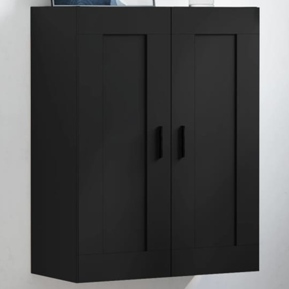 vidaXL 2 Door Black Wall Mounted Cabinet Image 1