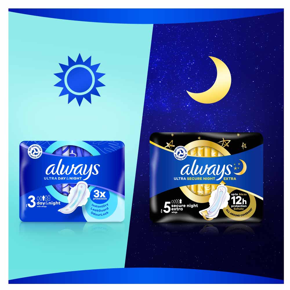 Always Ultra Night Sanitary Towels 20 pack Image 7