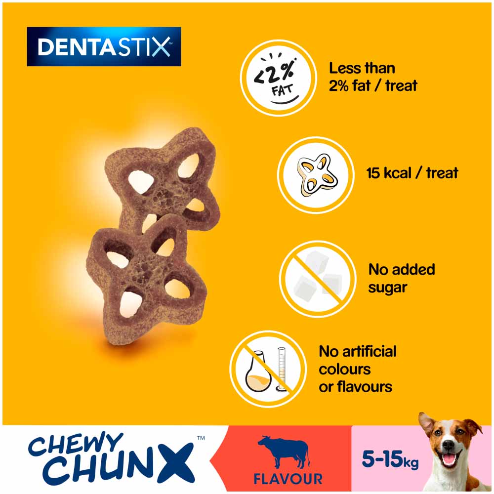 Pedigree Dentastix Chewy Chunx Mini Beef Dog Treats 68g Image 6