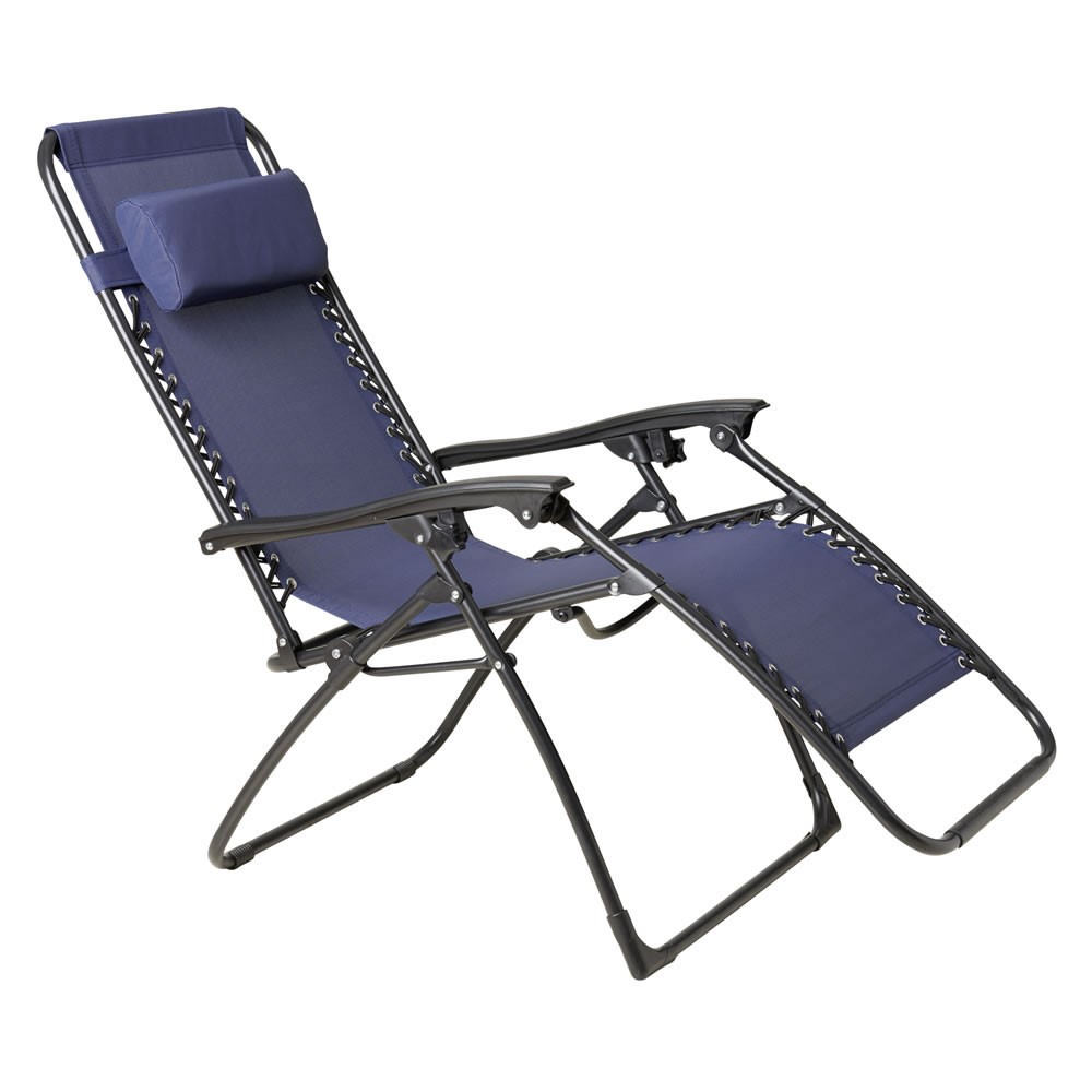 Wilko Woven Garden Recliner Chair Blue Image 2
