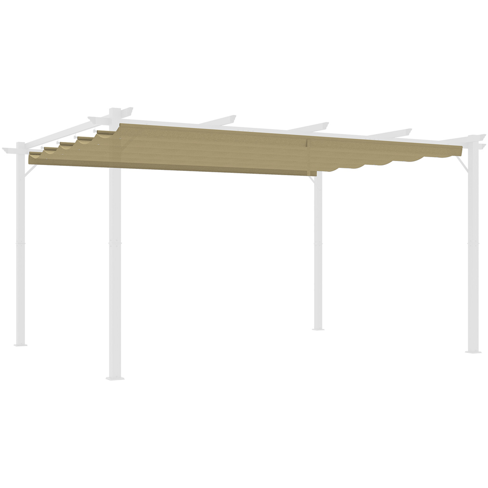 Outsunny 4 x 3m Tan Pergola Shade Cover Replacement Canopy Image 2