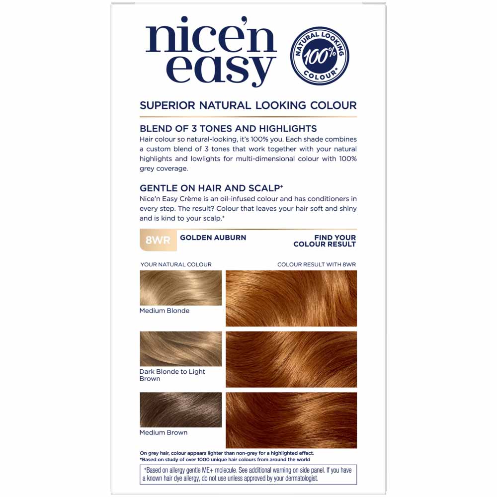 Clairol Nice'n Easy Golden Auburn 8WR Permanent Hair Dye Image 2