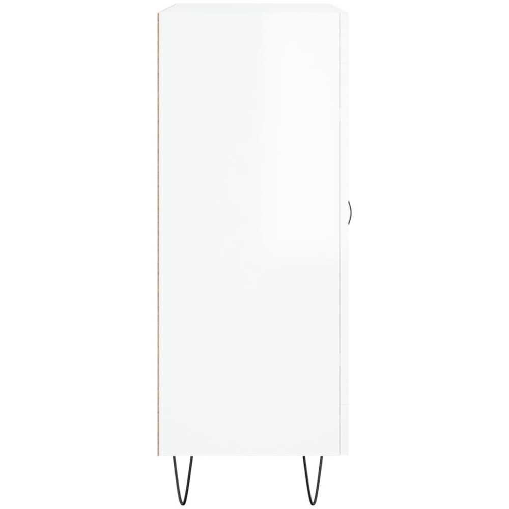 vidaXL Single Door 3 Drawer High Gloss White Sideboard Image 7