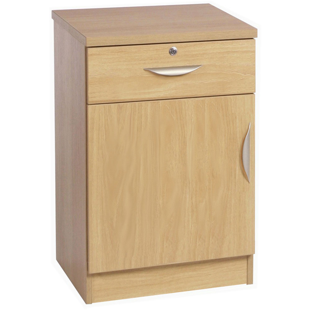 R White Cabinets Single Door Single Drawer Brown Cupboard Image 2