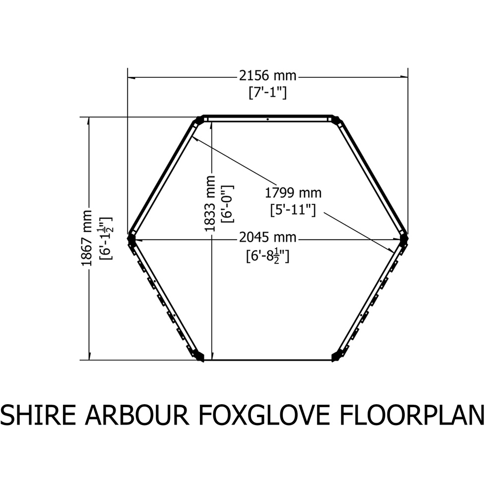 Shire Foxglove 7 x 6ft Pressure Treated Arbour Image 7