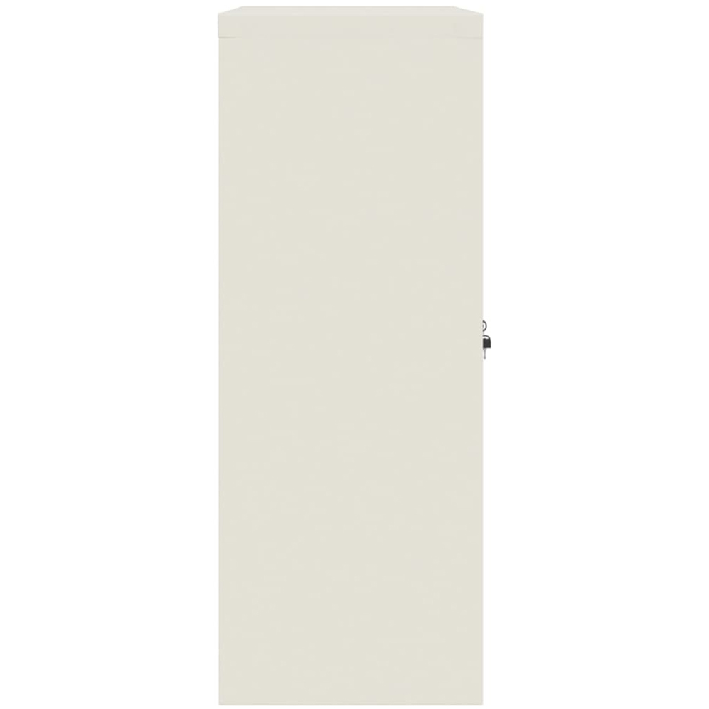 vidaXL 2 Door 3 Shelf White Powder Coated Steel Lockable File Cabinet Image 5