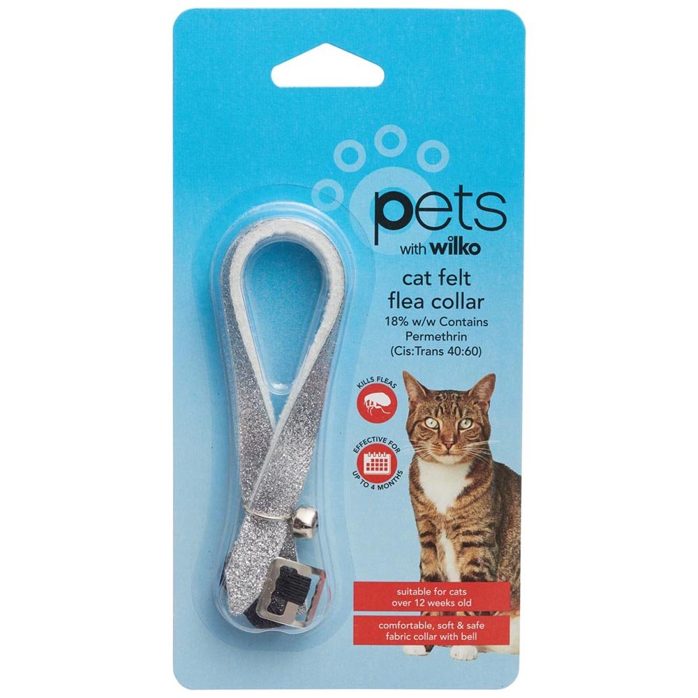 Single Wilko Glitter Felt Cat Flea Collar in Assorted styles Image 3