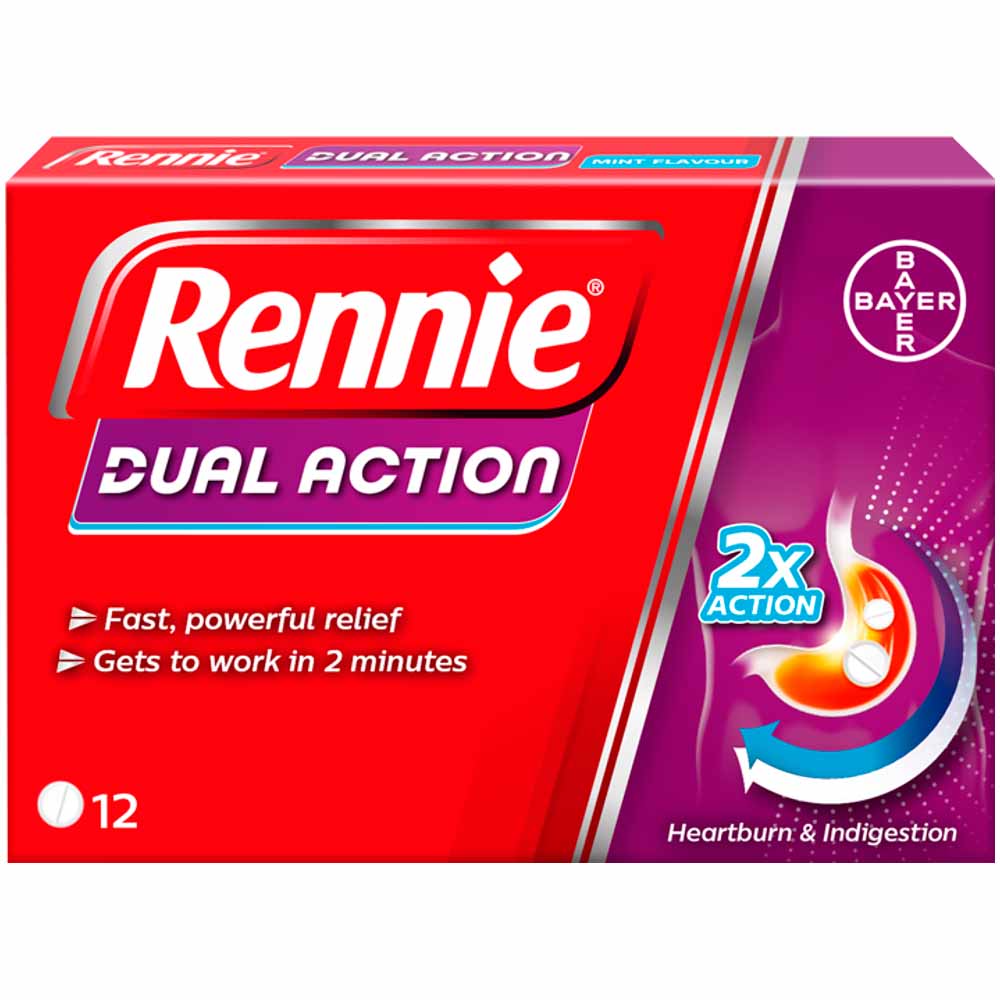Rennie Dual Action Heartburn Tablets 12 pack Image 1
