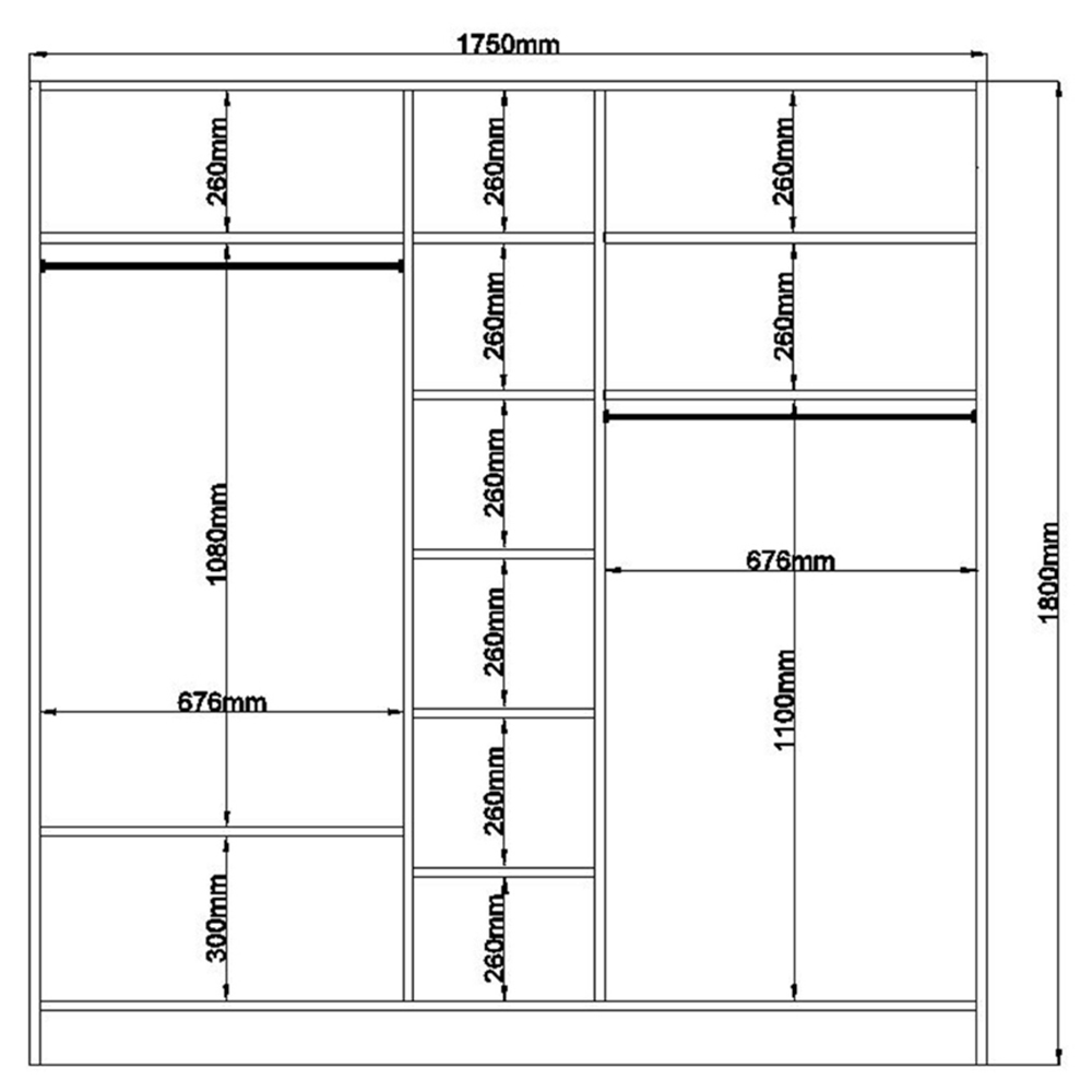 Evu MAISON 5 Door White Mirror Wardrobe Image 5