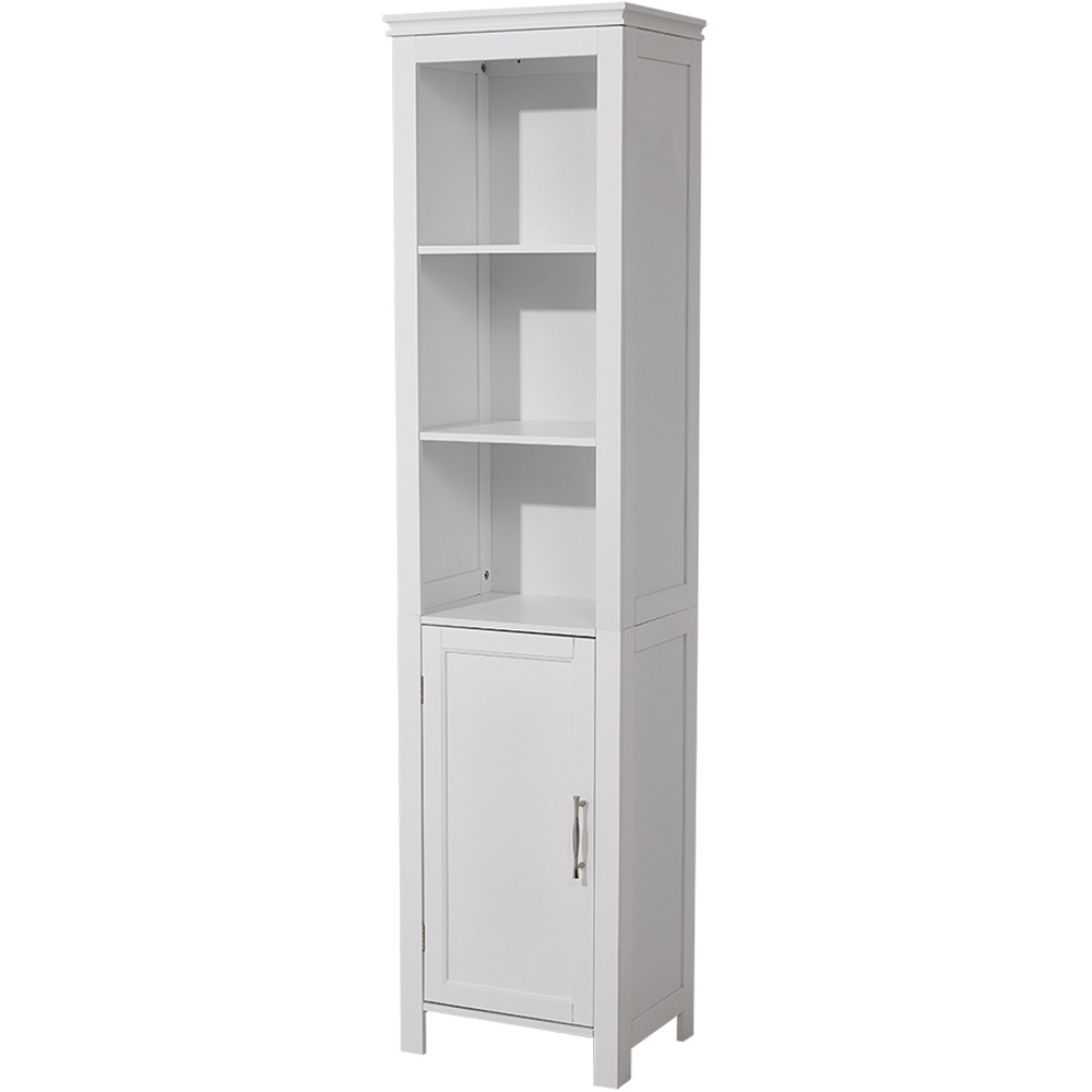H&O Direct Single Door White Freestanding Bathroom Cabinet Image 2