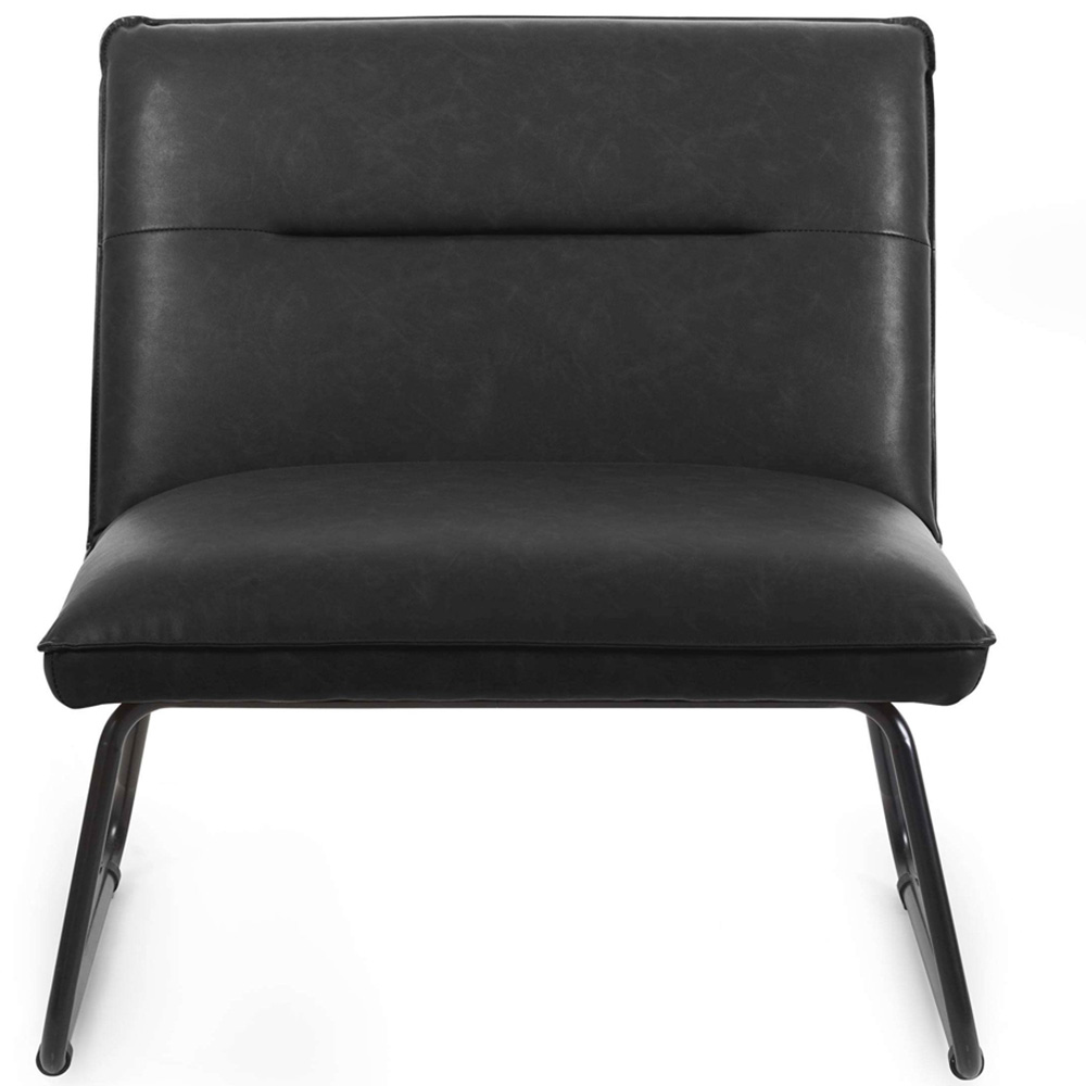 Julian Bowen Saxon Black Faux Leather Lounge Chair Image 3