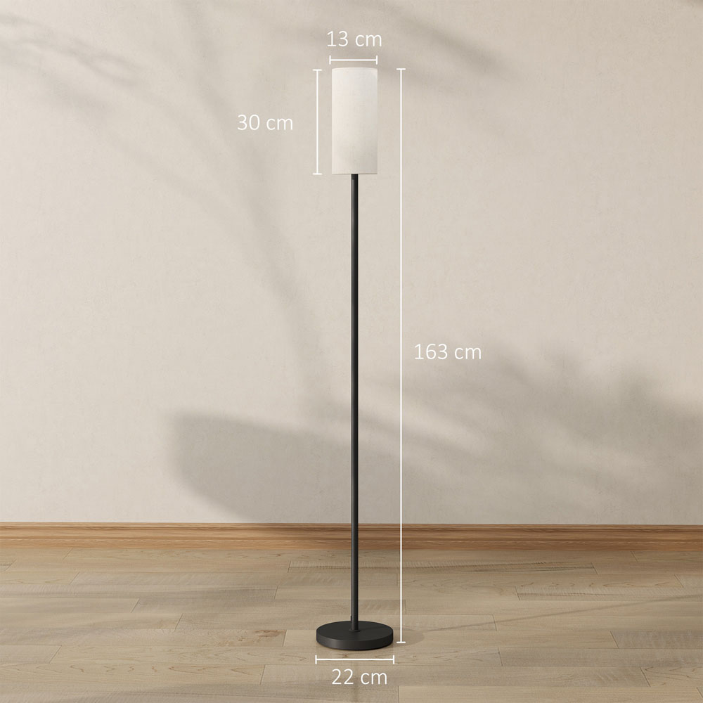 Portland White Linen Shade LED Floor Lamp with Foot Switch Image 9