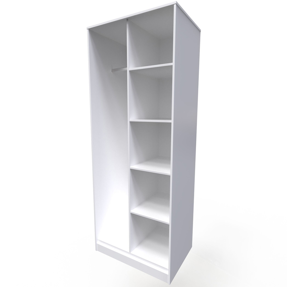Crowndale Cube Matt White Open Wardrobe Ready Assembled Image 2