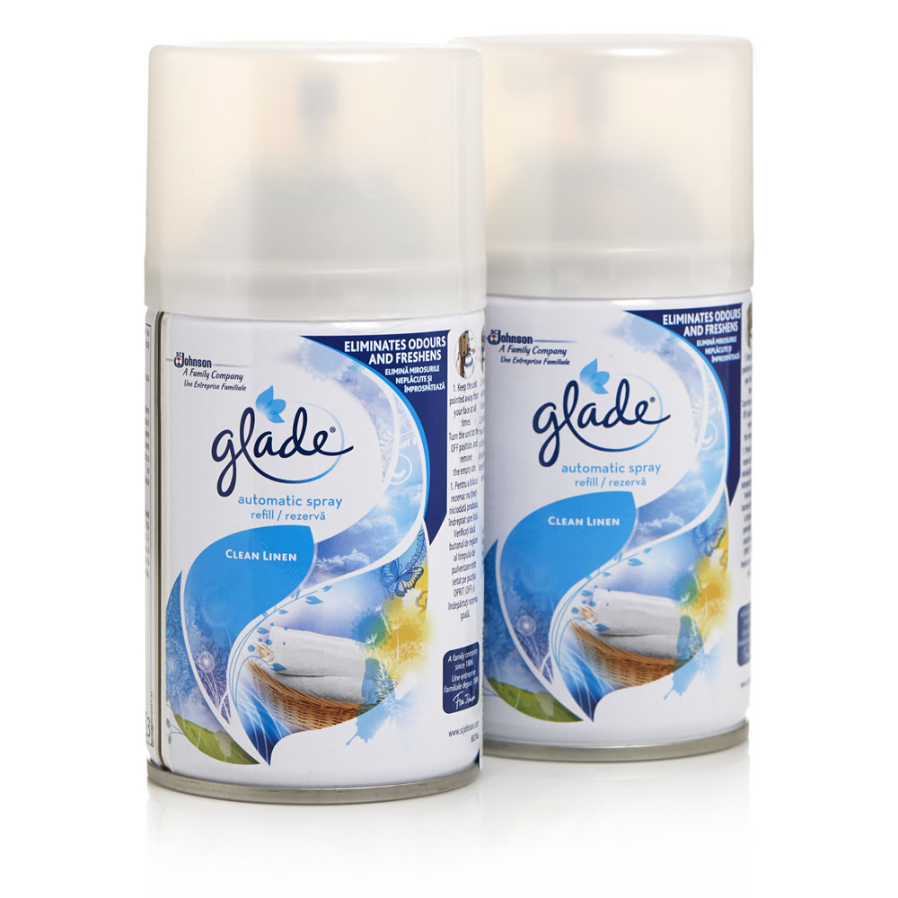 Glade Clean Linen Autospray Air Freshener Refill 2 pack Image