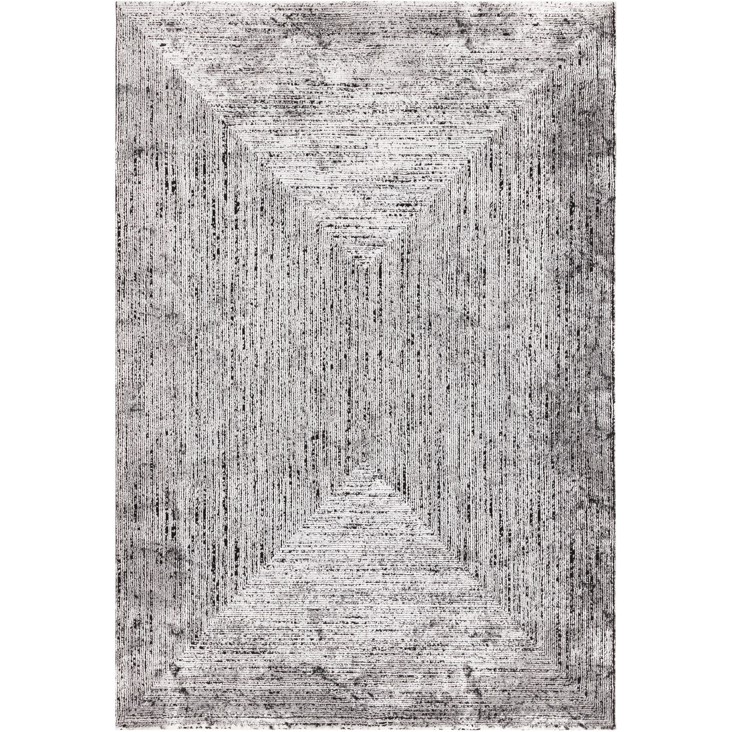 Grey Textured Frame Rug 120 x 170cm Image 1