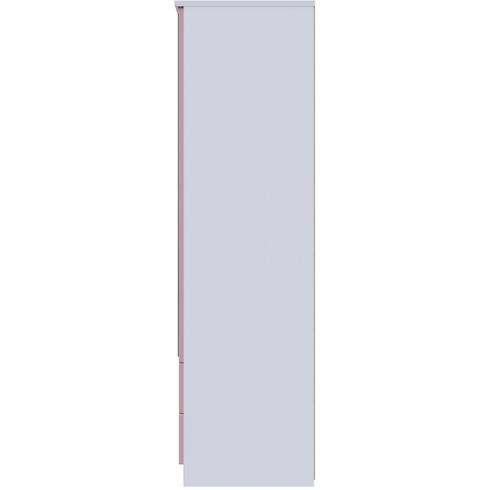 Crowndale Camden 2 Door 2 Drawer Kobe Pink and White Mirrored Wardrobe Ready Assembled Image 5