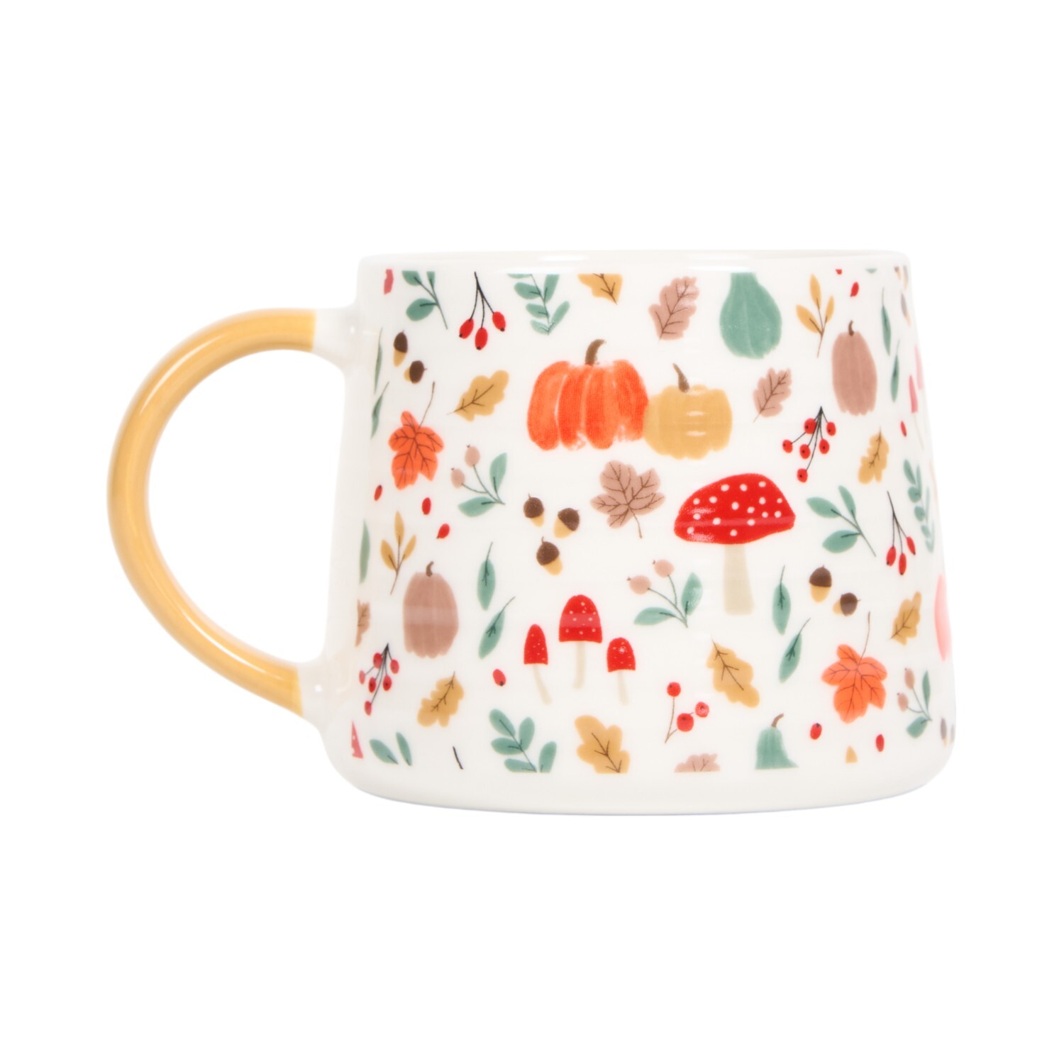 Autumn Design Print Ribbed Mug Cream Image 1