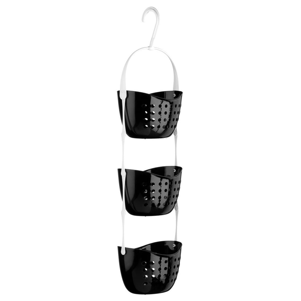 Premier Housewares 3-Tier Black Shower Caddy Image 1