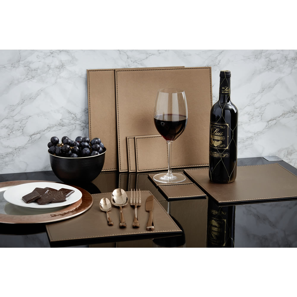 Wilko 8 Pack Copper And Black Coasters And Placemats Wilko