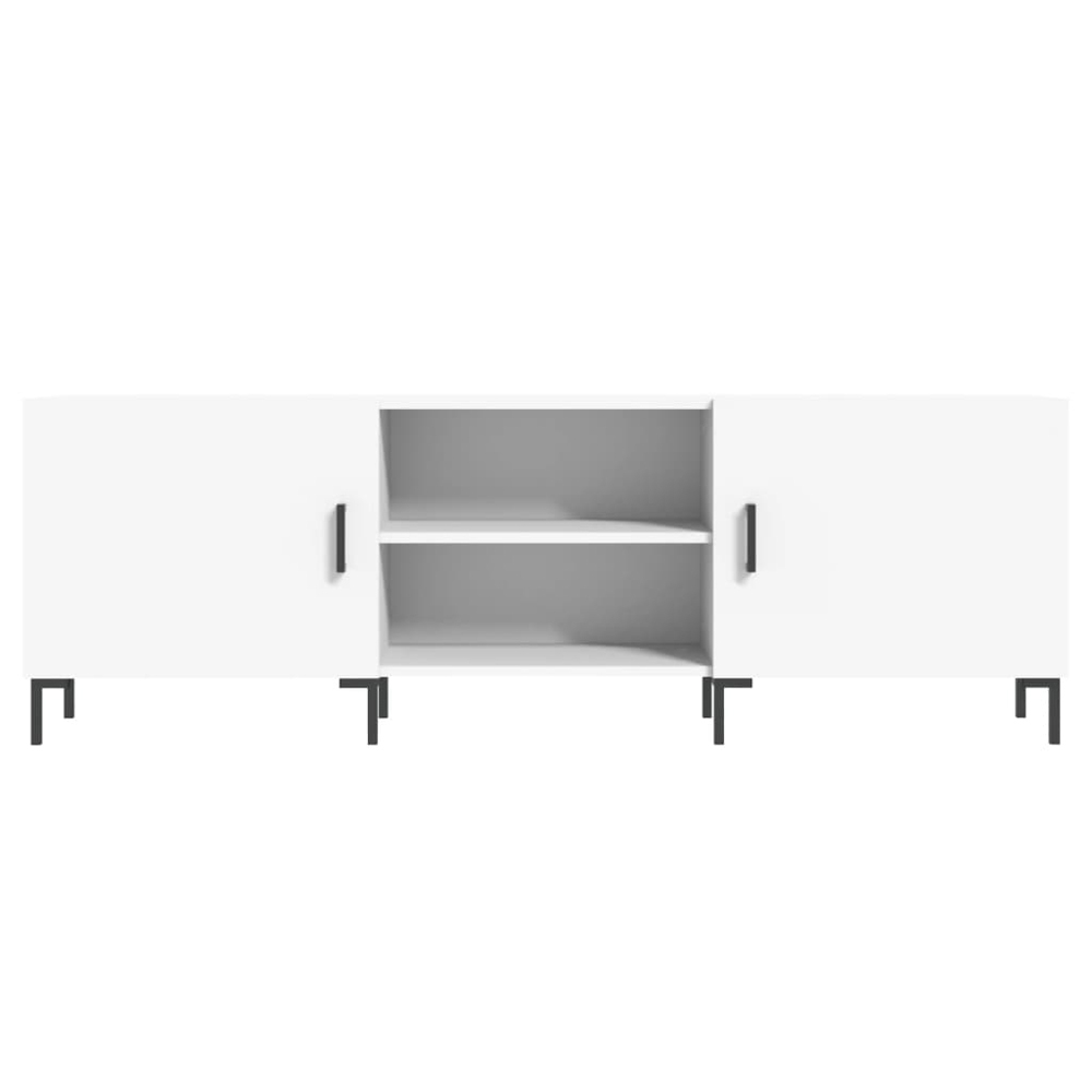vidaXL 2 Door 2 Shelf White TV Cabinet Image 5