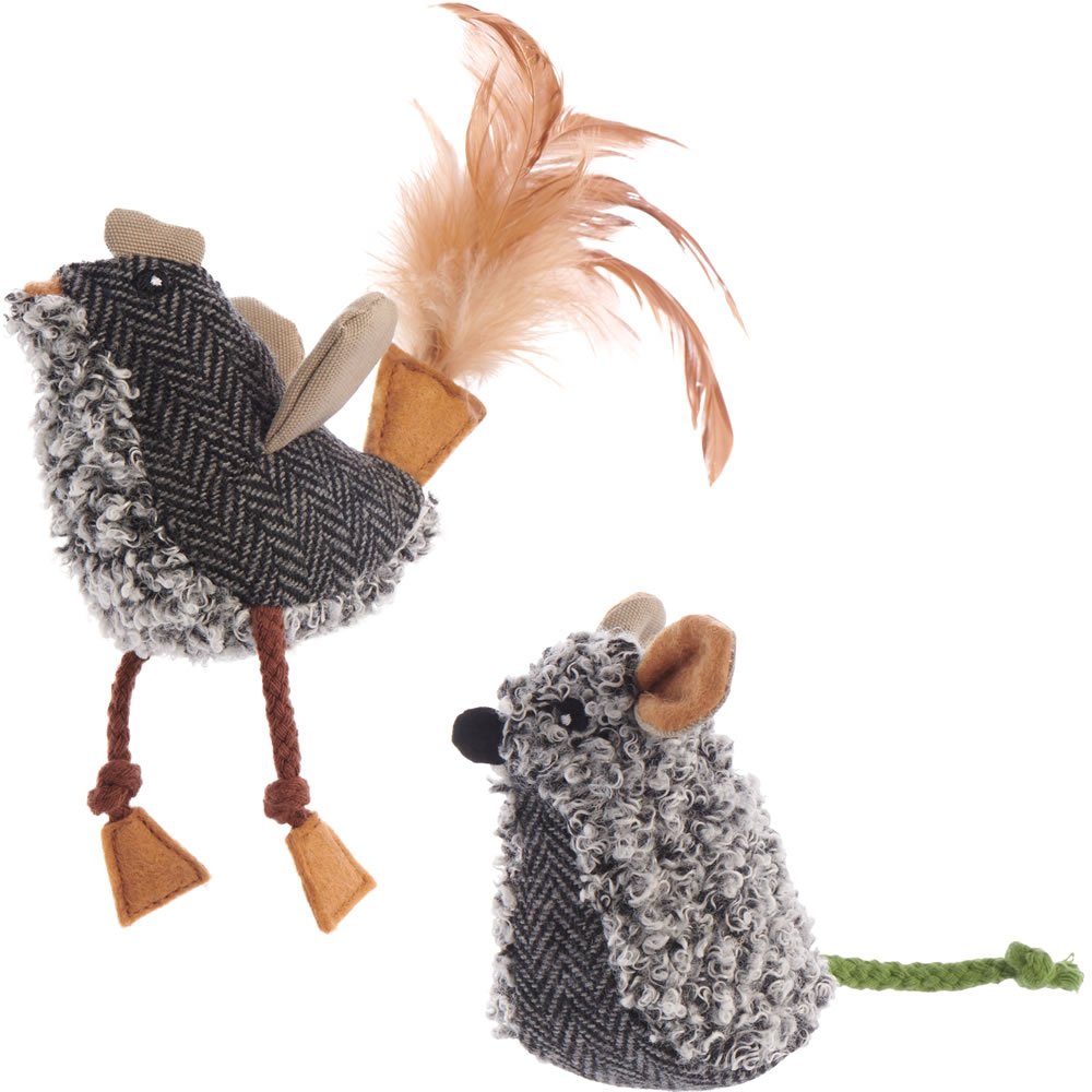 Wilko Squeaky Mouse and Bird Cat Toy Image 1