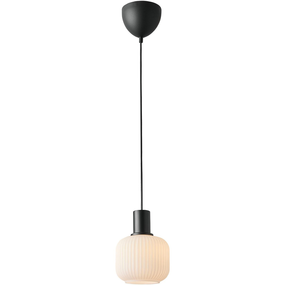 Nordlux Milford E27 Black Fluted Glass Mini Pendant Light Image 3