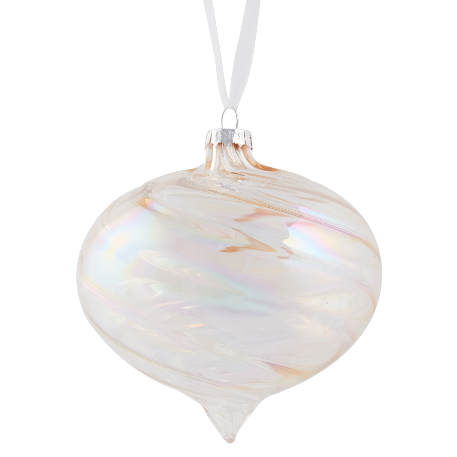 Swirl Lustre Amber Bauble Image