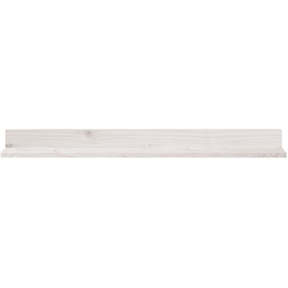 vidaXL 110cm Set of 2 White Solid Pine Wood Floating Wall Shelf Image 2