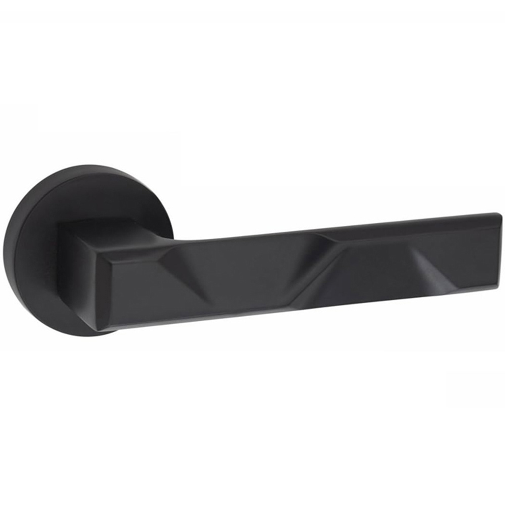Golden Grace Matt Black Modern Nova Premium Door Handle Set Image 3
