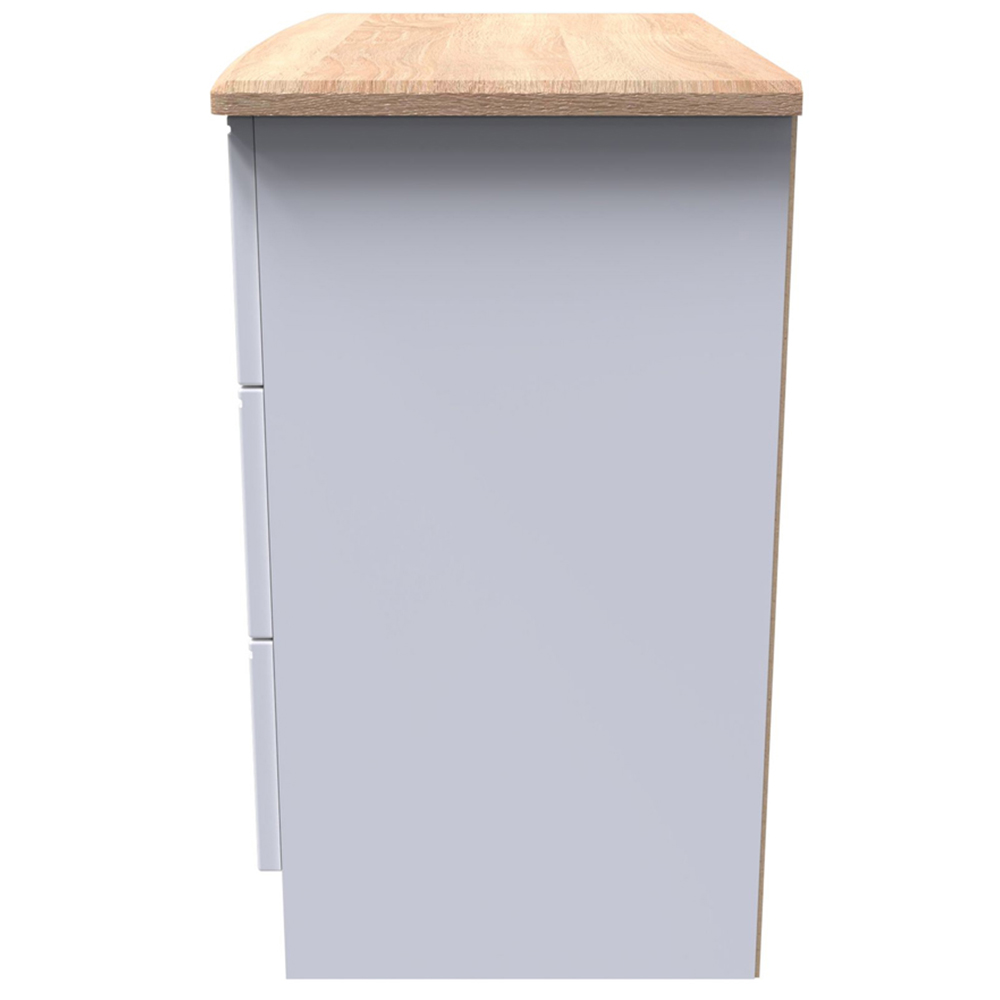 Crowndale Victoria 3 Drawer White Ash and Oak Chest of Drawers Image 3