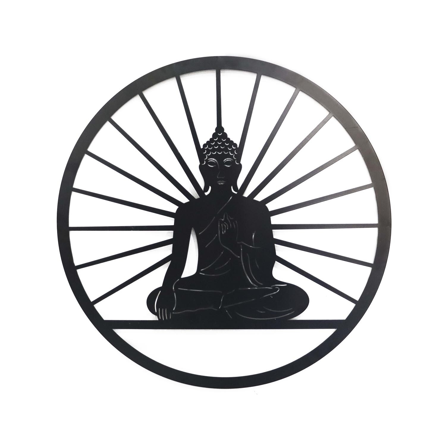 Indoor/Outdoor Peaceful Buddha Art - Black Image 1