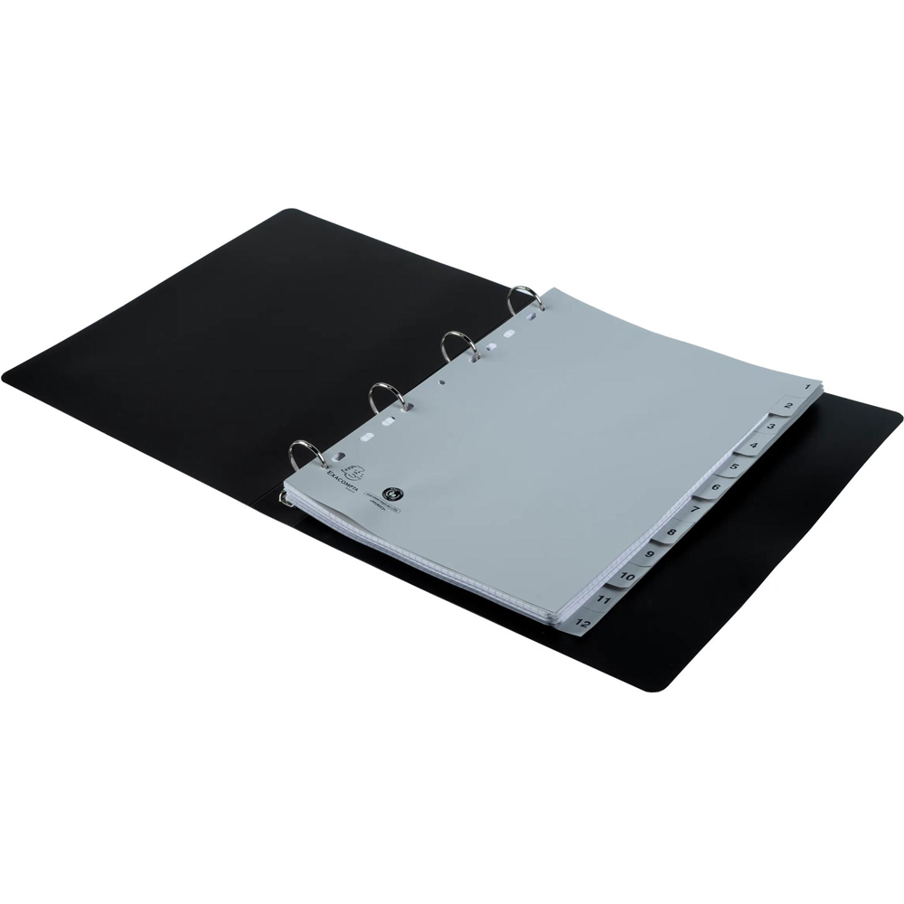 Exacompta A4 Grey Recycled Polypropylene 1-12 Divider 20 Pack Image 3