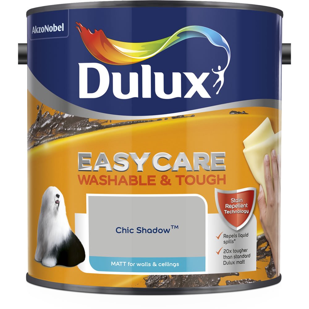 Dulux Easycare Washable & Tough Chic Shadow Matt Emulsion Paint 2.5L Image 2