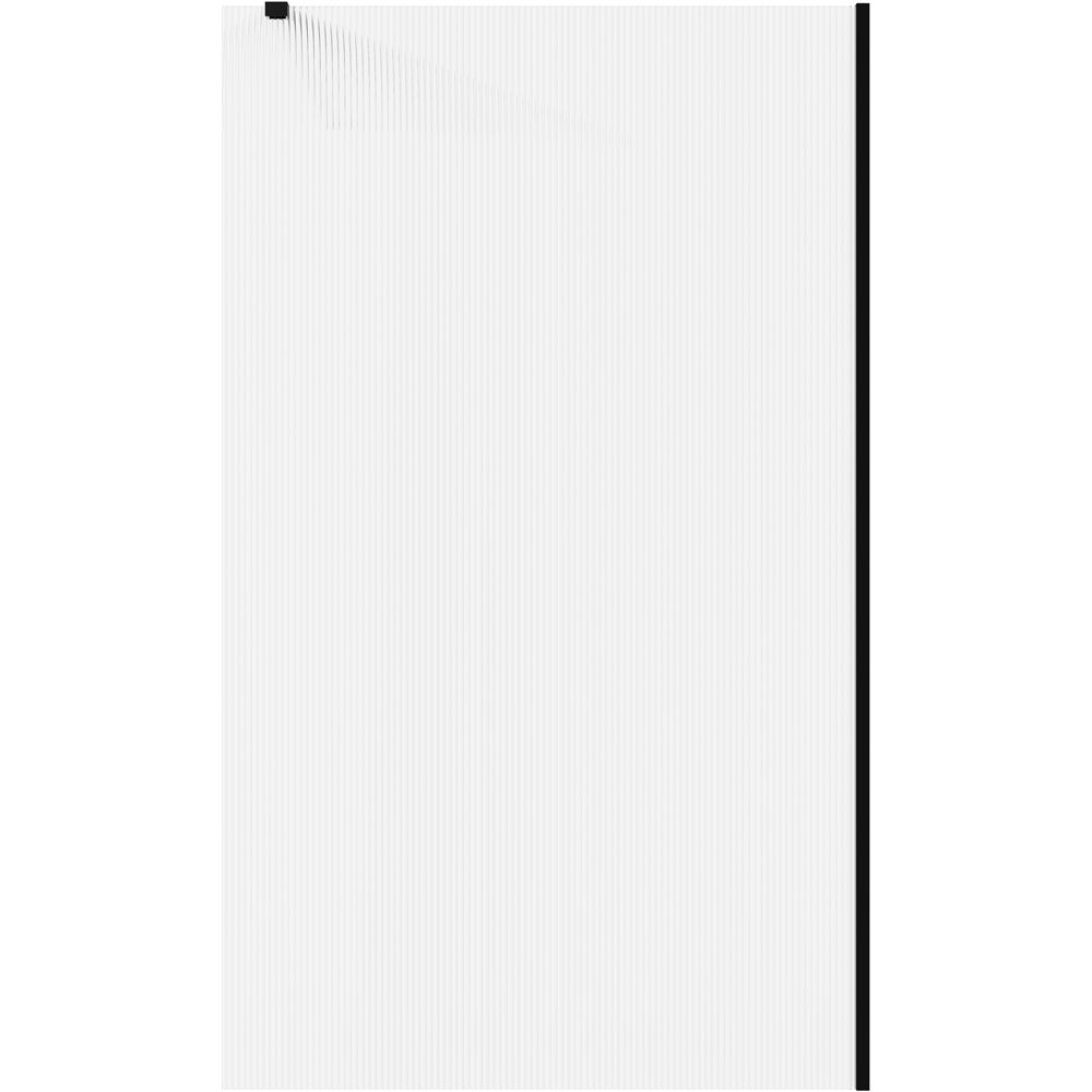 Bathstore Nero Fluted Glass Wetroom Shower Panel with Matt Black Profile and Front Arm 900mm Image 4