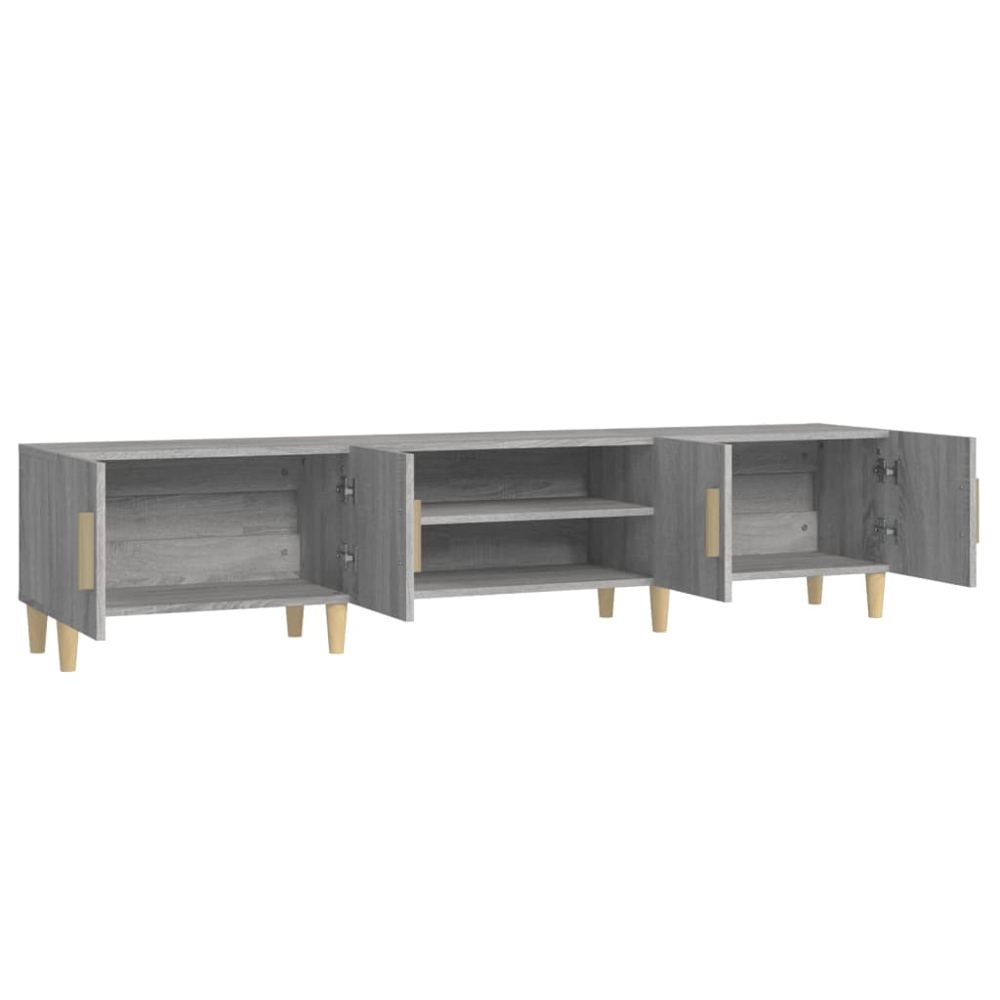 vidaXL 4 Door 2 Shelf Grey Sonoma TV Cabinet Image 7